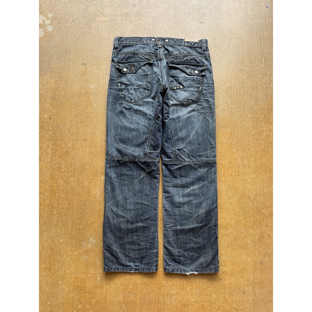 Angelo Litrico Honeycombs Fade Engineered Straight Leg Jeans Y2K Skater 34Wx30L